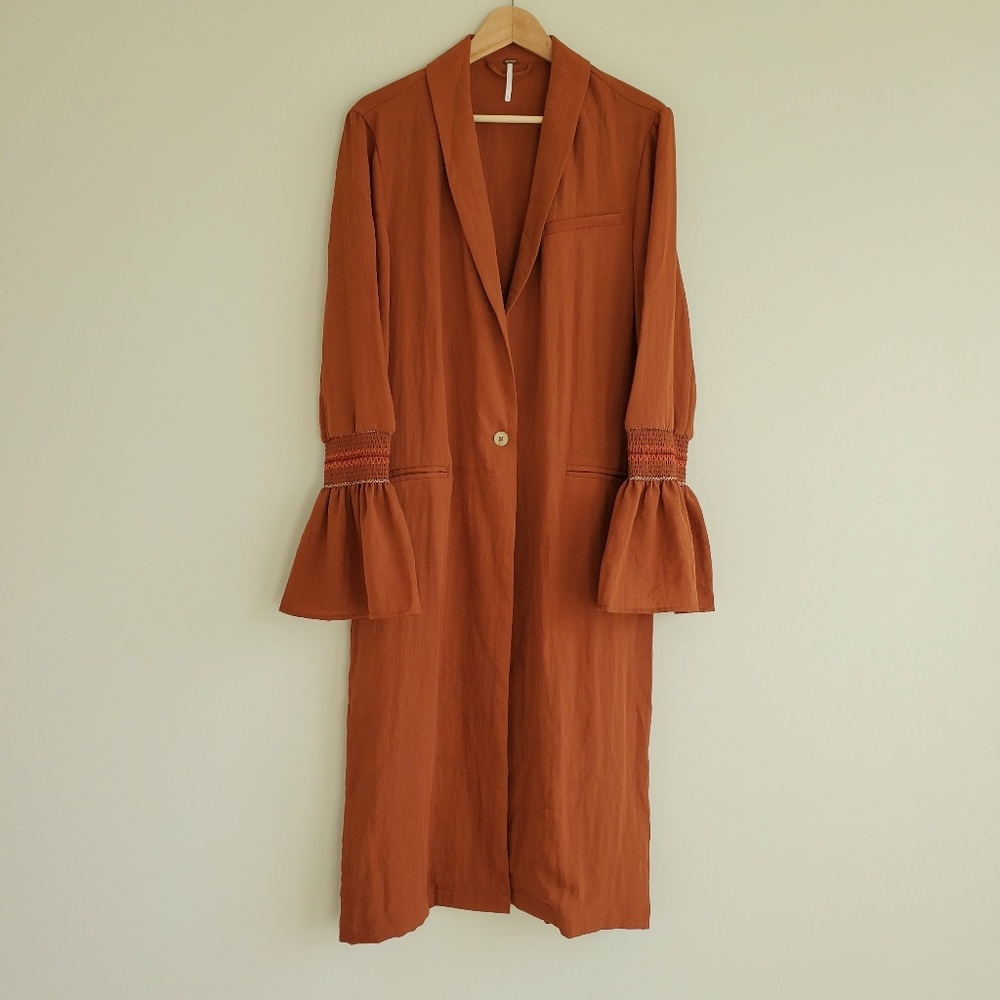Free People Boho Blazer Trench Bell Sleeve xs